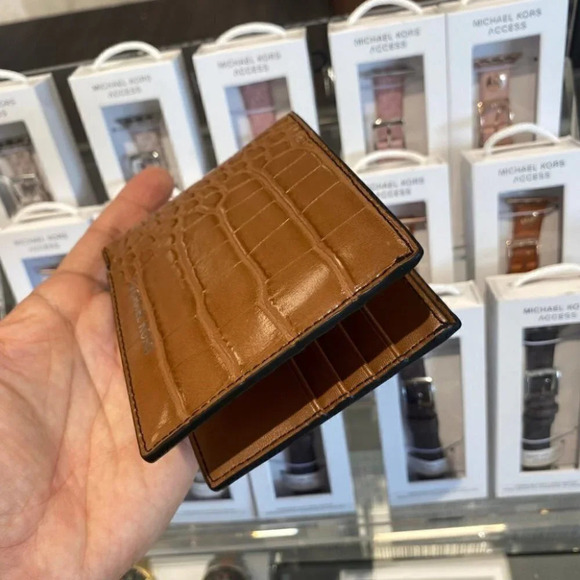 Michael Kors Billfold Bifold Wallet Men's Croc Embossed Leather 36F1LC0F1E - Picture 7 of 8